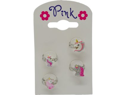 Sada dětských prstýnků Jednorožec, 4 ks