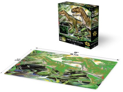PRIME 3D Svítící PUZZLE - Dvojitá DINO pohroma 100 dílků
