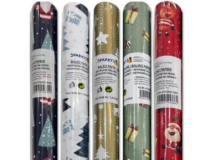 Balicí papír s vánočními motivy 200 × 70 cm více druhů