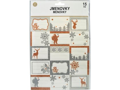 Samolepicí jmenovky na dárky - vánoční 1