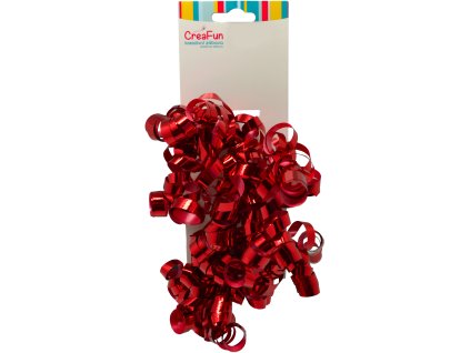 Dárková metalická mašle červená, 2 ks (6 mm)