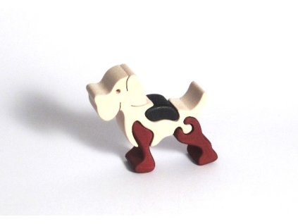 Fauna Dřevěné vkládací puzzle z masivu malý pejsek