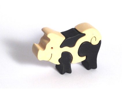 Fauna Dřevěné vkládací puzzle z masivu malé prasátko