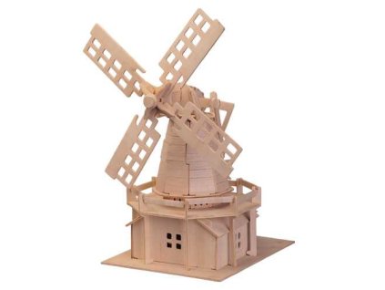 Woodcraft Dřevěné 3D puzzle Větrný mlýn přírodní