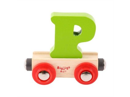 Bigjigs Rail Vagónek dřevěné vláčkodráhy - Písmeno P