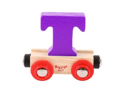 Bigjigs Rail Vagónek dřevěné vláčkodráhy - Písmeno T