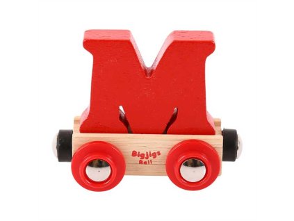 Bigjigs Rail Vagónek dřevěné vláčkodráhy - Písmeno M