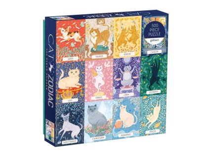 Galison Puzzle Kočičí zvěrokruh 500 dílků