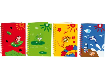 small foot Poznámkový sešit s dřevěným obalem 1ks zelená