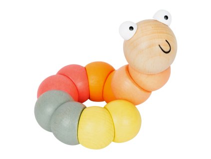 small foot Motorická hračka housenka 1ks růžová