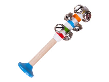 Bigjigs Toys Rolničky pruhované 1ks modrá