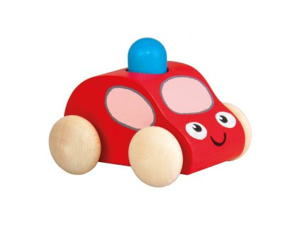 Pískací auto s majákem 1ks červená