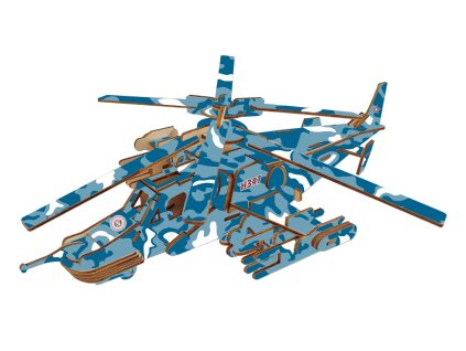 Woodcraft Dřevěné 3D puzzle Bojový vrtulník Black shark