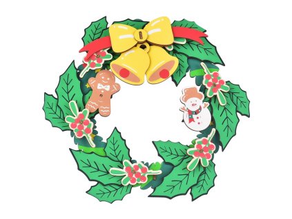 Woodcraft 3D dřevěná skládačka Vánoční věnec