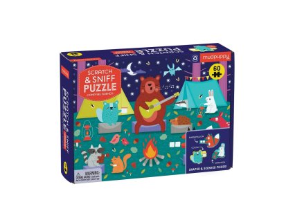 Mudpuppy Puzzle Zvířecí kamarádi u táboráku s vůní 60 dílků