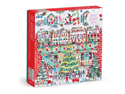 Galison Fóliové puzzle Michael Storrings Vánoční dílna hraček 500 dílků