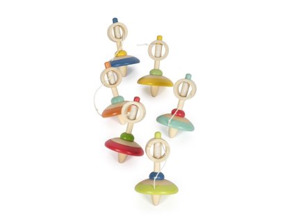 Bigjigs Toys Dřevěná káča s provázkem 1 ks