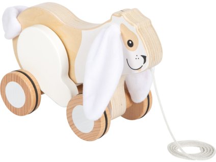 small foot Dřevěná tahací hračka Králík se šustivými oušky