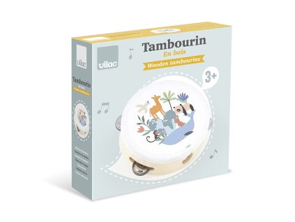 Vilac Dřevěná tamburína Zvířata světa Sarah Betz