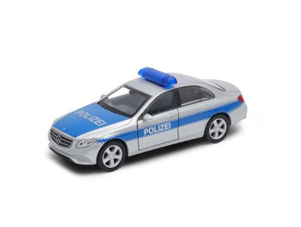 Welly 2016 Mercedes-Benz  E-Class POLIZEI 1:34 stříbrný s modrým pruhem