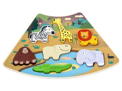 2Kids Toys Dřevěné puzzle Safari propojitelné