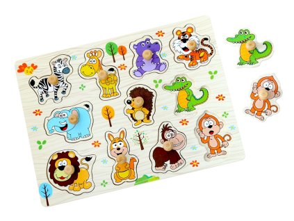 2Kids Toys Dřevěné puzzle Safari 11 dílků