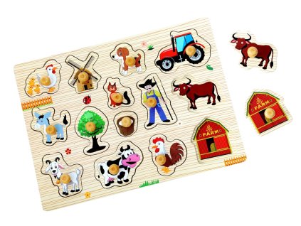2Kids Toys Dřevěné puzzle Farma 14 dílků
