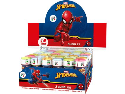 Bublifuk Spiderman 60ml dětský bublifukovač s hrou ve víčku