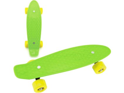 Skateboard dětský pennyboard zelený 43cm plastové osy žlutá kola