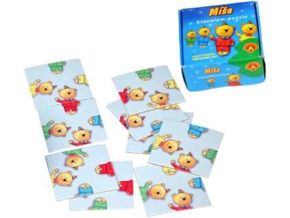 Hra Puzzle hlavolam Míša set 9 kartiček v krabičce