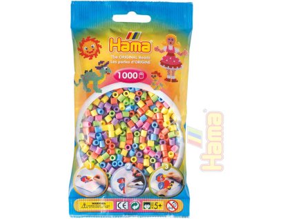 HAMA Korálky dětské zažehlovací pastelové set 1000ks v sáčku midi plast