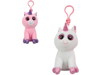 PLYŠ Jednorožec s klipem 11cm klíčenka 2 barvy *PLYŠOVÉ HRAČKY*