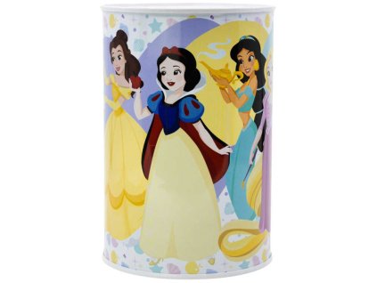 Pokladnička válec Disney Princezny 10x15cm dětská kasička kovová