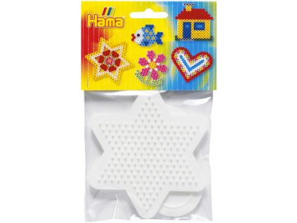 HAMA Midi podložka na zažehlovací korálky hvězda + srdce set 2ks na kartě