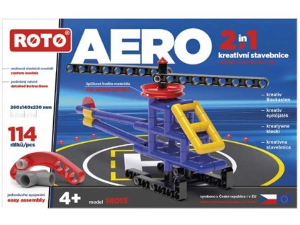 ROTO Aero Vrtulník 114 dílků 2v1 konstrukční STAVEBNICE
