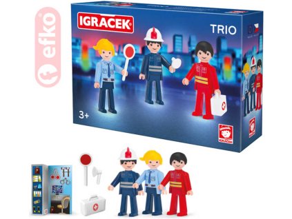 EFKO IGRÁČEK TRIO Zachraňujeme set 3 figurky s doplňky v krabičce STAVEBNICE