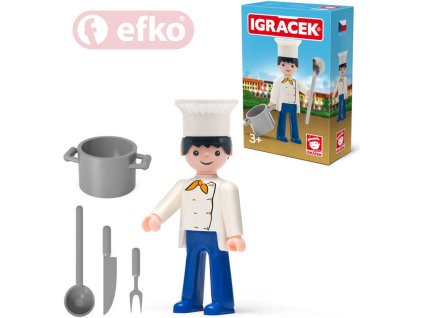 EFKO IGRÁČEK Kuchař s doplňky v krabičce STAVEBNICE