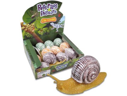 Šnek hlemýžď s ulitou realistický 14cm 3 barvy plast