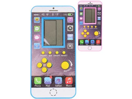 Hra digitální tetris Brick Game elektronická smartphone na baterie 4 barvy Zvuk