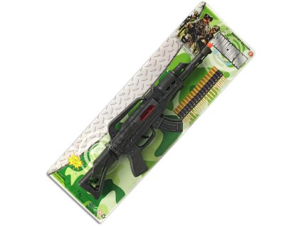 Samopal vojenský 48cm dětská plastová zbraň na kartě