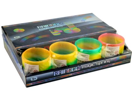Pružina zábavná 8cm magická spirála duhová plast