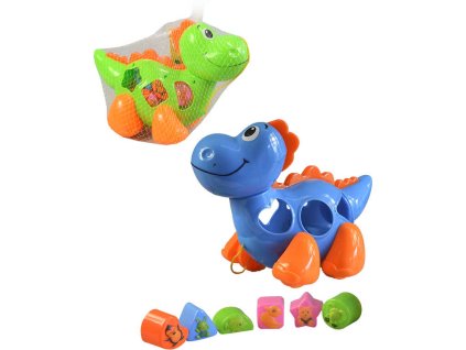 Dinosaurus baby vkládací set s 6 kostkami zvířátka 2 barvy plast