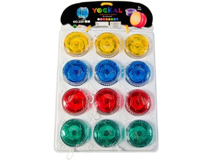 JoJo plastové na kartě 5cm průhledné jo-jo 4 barvy