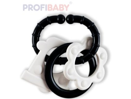 PROFIBABY Baby kousátko 3 tvary s klipem černobílé pro miminko