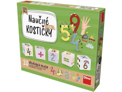 DINO DŘEVO Baby kubus Čísla kostky naučné set 20ks *DŘEVĚNÉ HRAČKY*