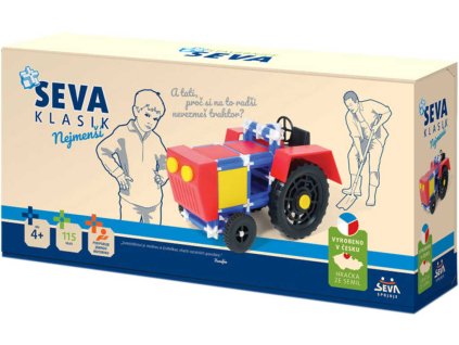 SEVA Klasik Nejmenší Traktor STAVEBNICE plastová 115 dílků v krabici