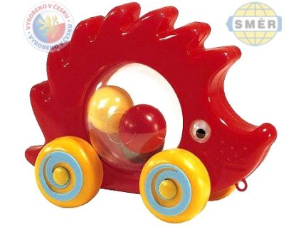 SMĚR Ježek baby tahací s míčky na kolečkách plast