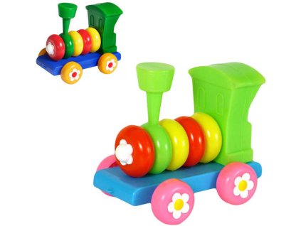 SMĚR Lokomotiva skládací 2 barvy PLAST