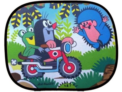 KRTEK (Krteček) a motoyckl stínítko dětská clona do auta (sada 2ks)