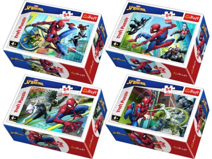 TREFL PUZZLE Spiderman Proti padouchům mini 20x13cm 54 dílků 4 druhy